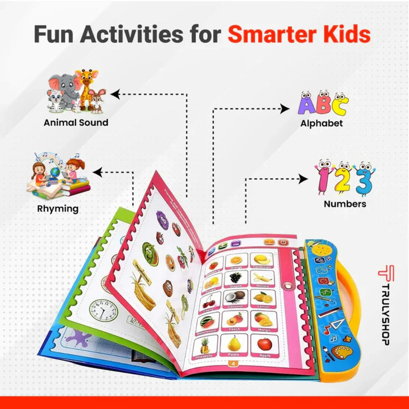 Kids Intelligence Book with English Letters & Words, poems, relations & much more Learning with figures & voices