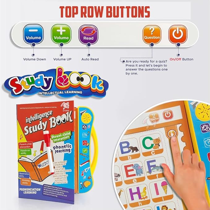 Kids Intelligence Book with English Letters & Words, poems, relations & much more Learning with figures & voices