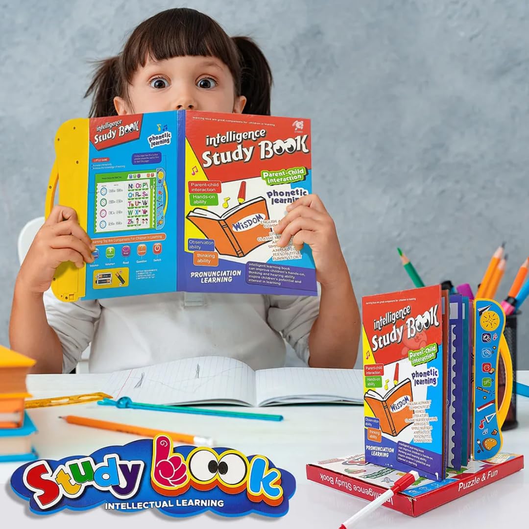 Kids Intelligence Book with English Letters & Words, poems, relations & much more Learning with figures & voices