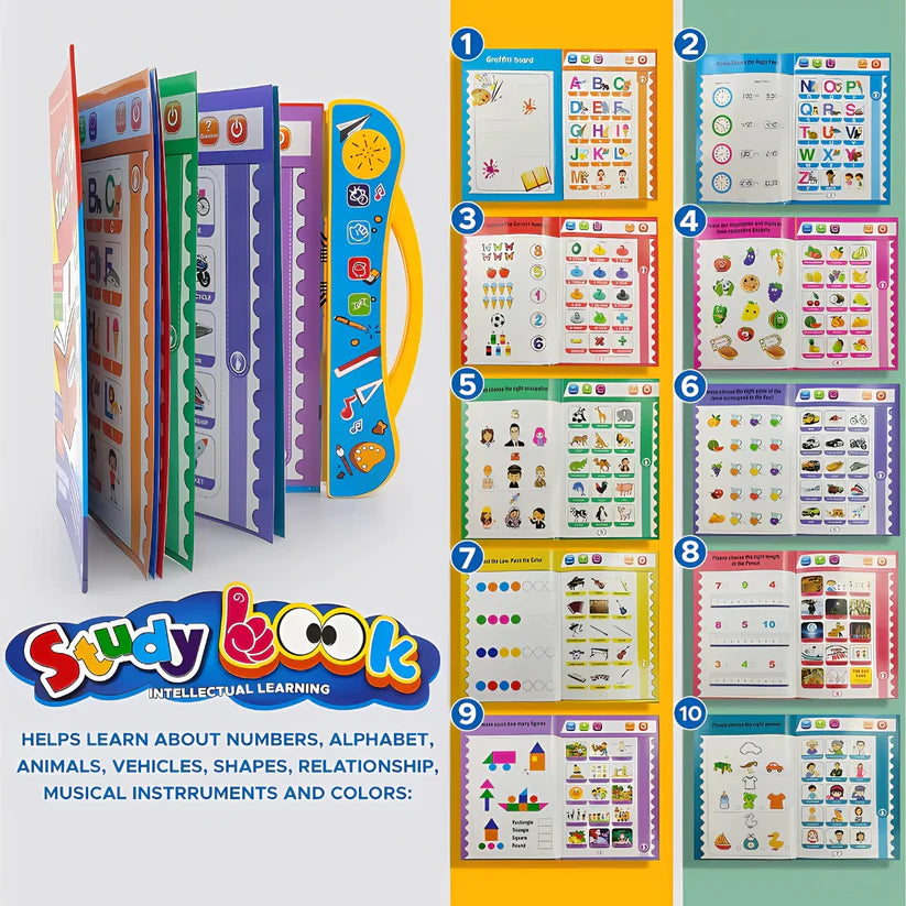 Kids Intelligence Book with English Letters & Words, poems, relations & much more Learning with figures & voices