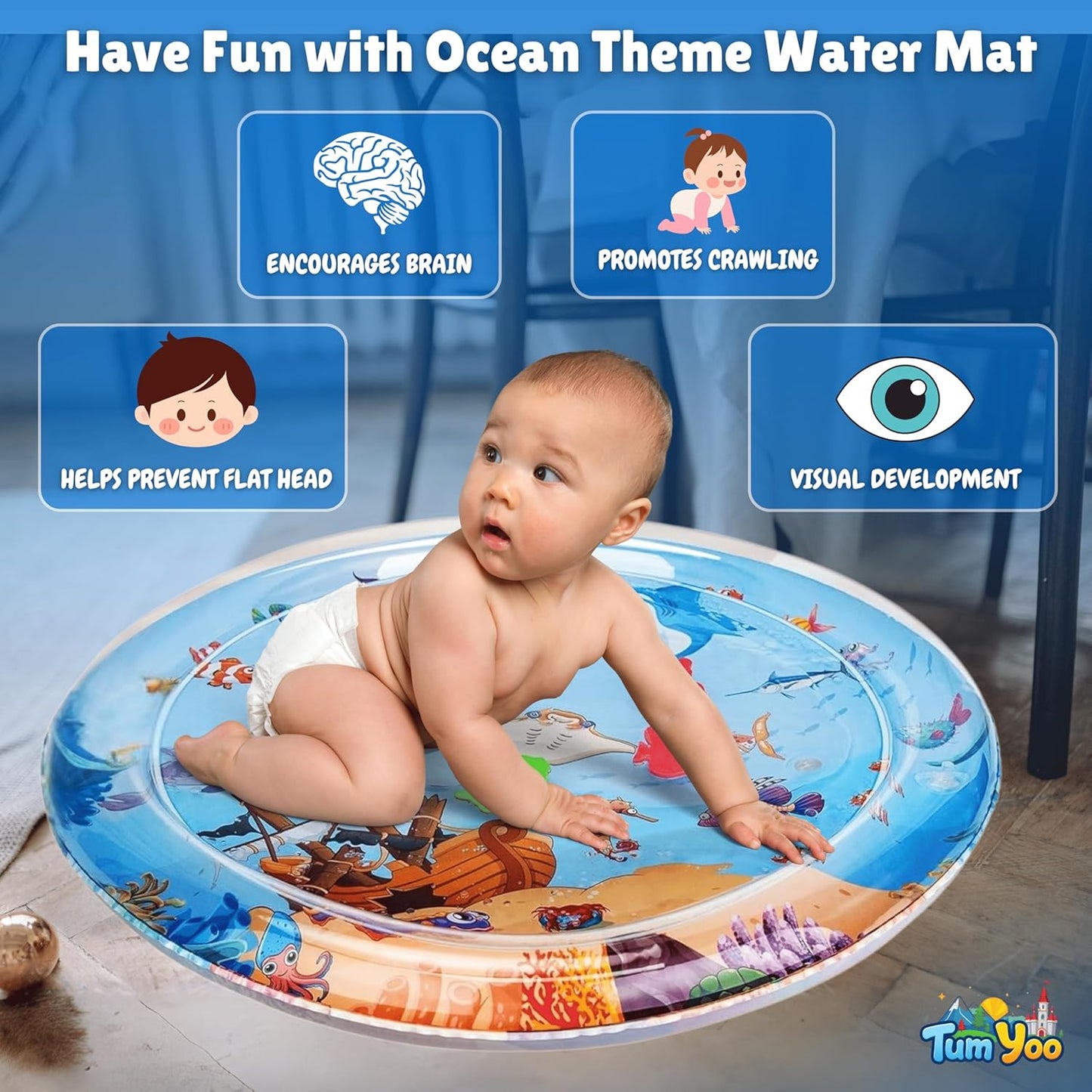 TumYoo™ - Interactive Water Play Bed for Sensory Stimulation and Fun Tummy Time
